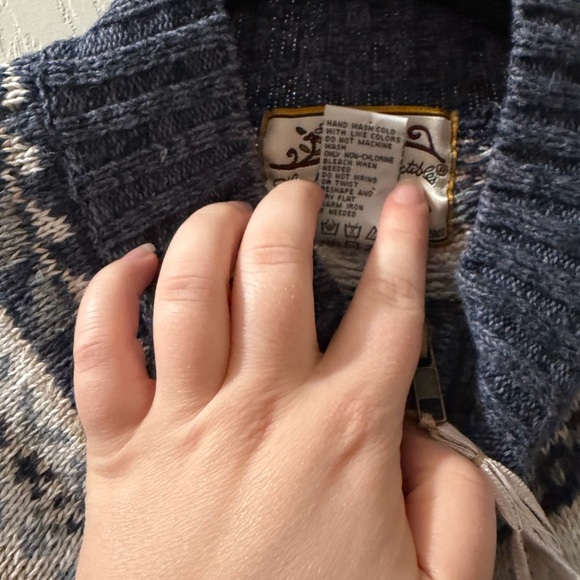 Vintage patterned zip sweater jacket/cardigan - Picture 3 of 6